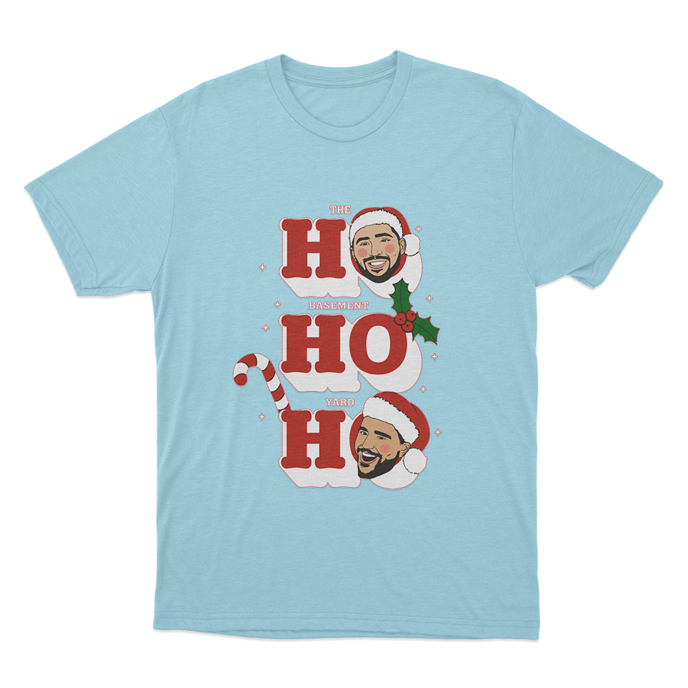The Basement Yard Ho Ho Ho Unisex T Shirt Sky Blue The Basement Yard Ho Ho Ho Unisex T Shirt Sky Blue