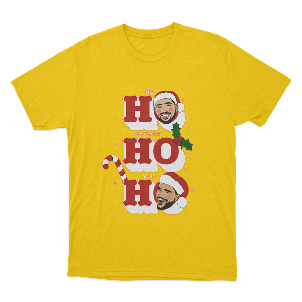 The Basement Yard Ho Ho Ho Unisex T Shirt Yellow The Basement Yard Ho Ho Ho Unisex T Shirt Yellow