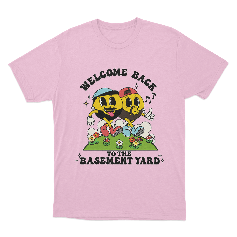 Welcome Back To The Basement Yard Unisex T Shirt Pink Welcome Back To The Basement Yard Unisex T Shirt Pink